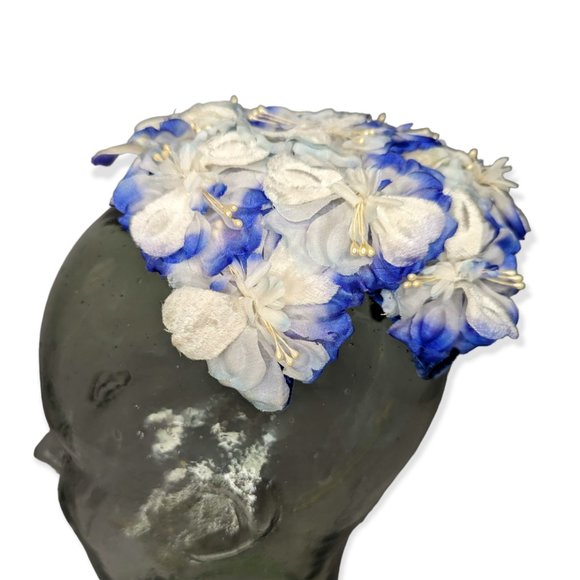 Vintage Blue & White Pinch Hat - Picture 1 of 10